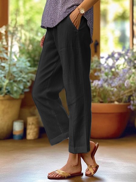 Lotte Women's Linen Pants – Lightweight Wide Leg Summer Casual Trousers