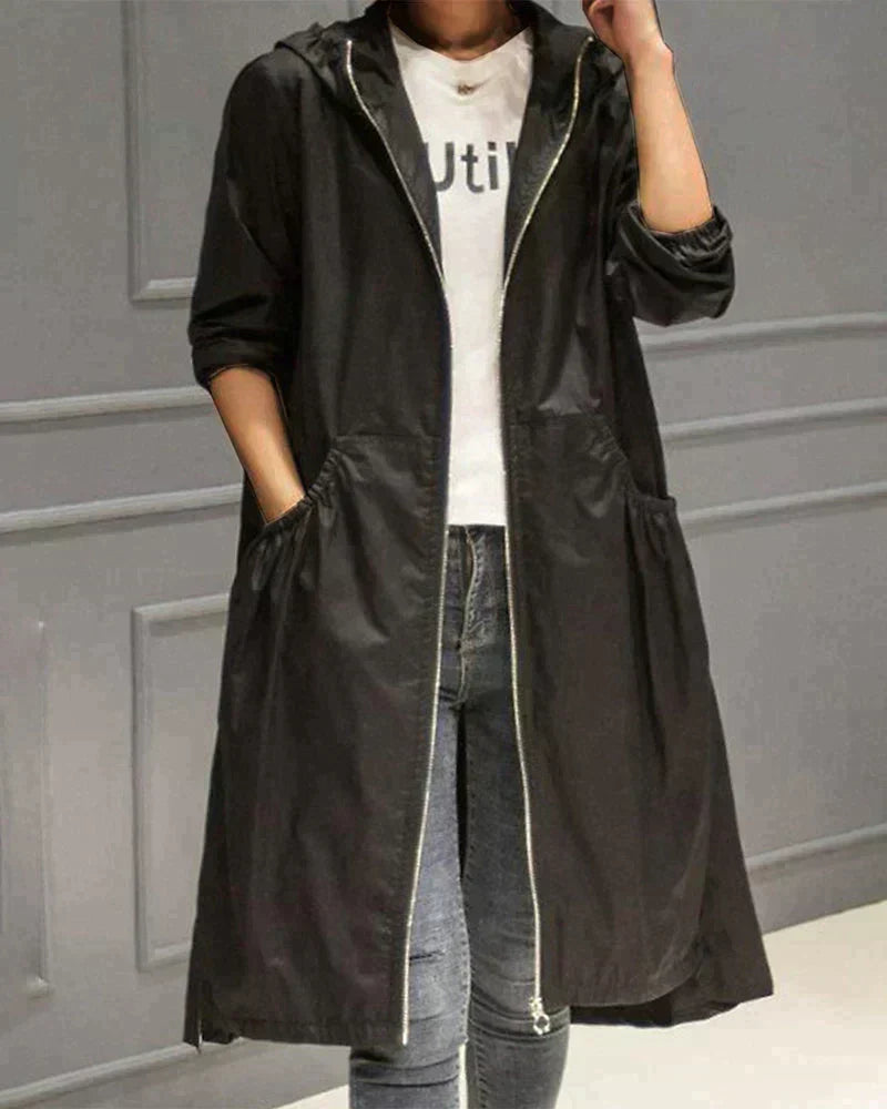 Millie Women's Long Raincoat – Waterproof Breathable Lightweight Coat