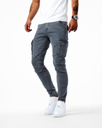 Francois Men's Stretch Denim Cargo Pants – Slim Fit Utility Jeans with Pockets