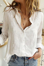 Elianna Women's Linen Blouse – Lightweight Breathable Classic Summer Top