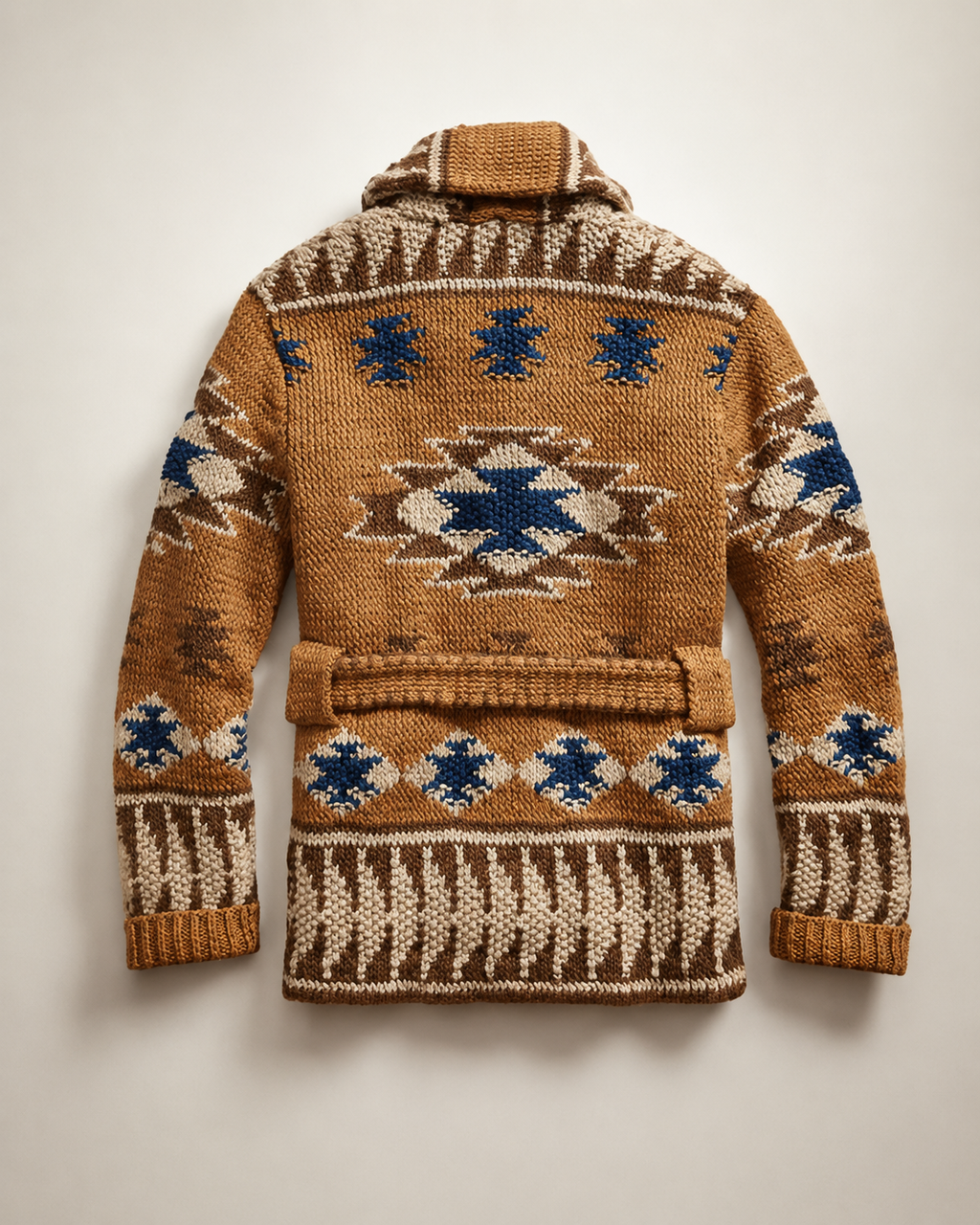 Arman Men's Jacquard Cardigan – Western Knit Sweater for Casual Weekend Style