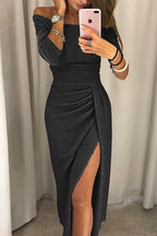 Feliza Women's Sequin Midi Dress – Elegant Cocktail Wedding Party Dress