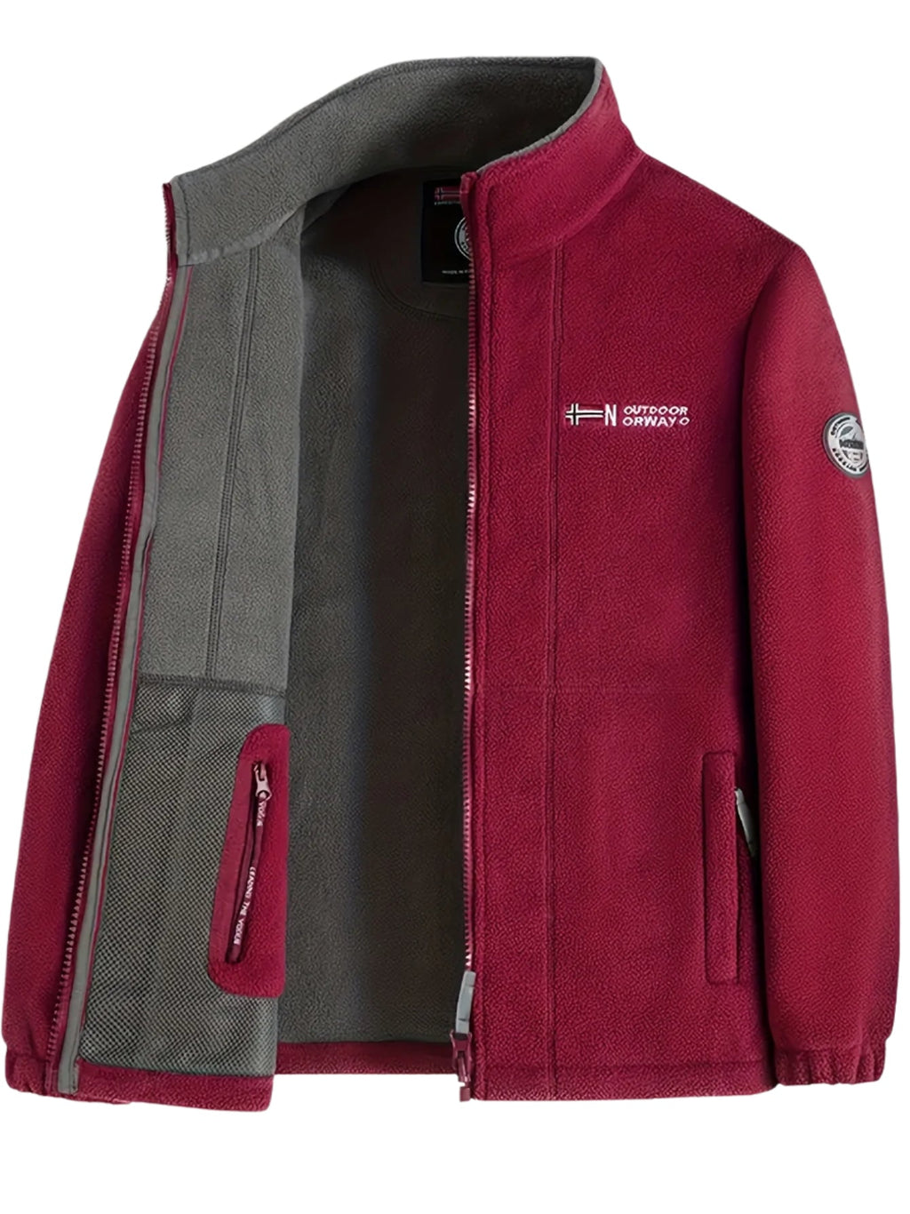 Julius Men's Fleece Jacket – Outdoor Norway High Collar Breathable Warm Layer