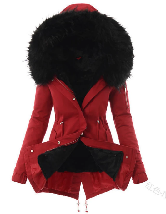 Polly Women's Winter Coat – Long Insulated Wind-Resistant Coat with Zip Closure