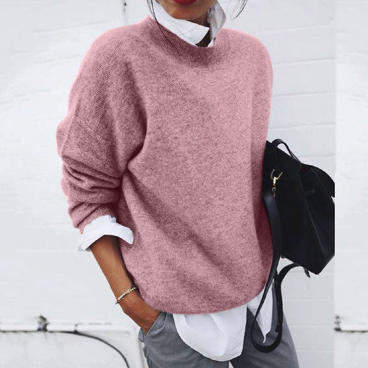 Elena Women's Cashmere Sweater – 100% Cashmere Crew Neck Minimalist Pullover