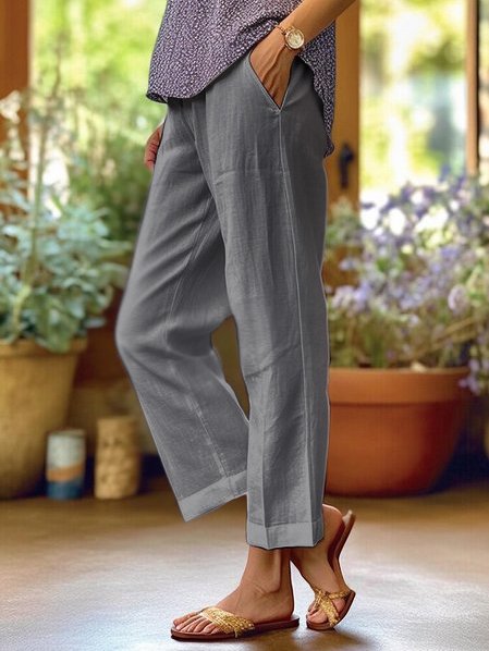 Lotte Women's Linen Pants – Lightweight Wide Leg Summer Casual Trousers