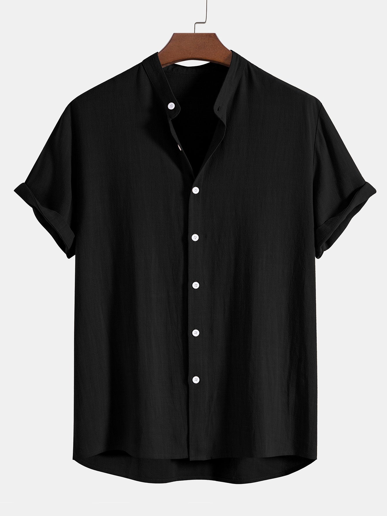 Richard Men's Summer Two-Piece Set – Short Sleeve Shirt & Elastic Waist Pants