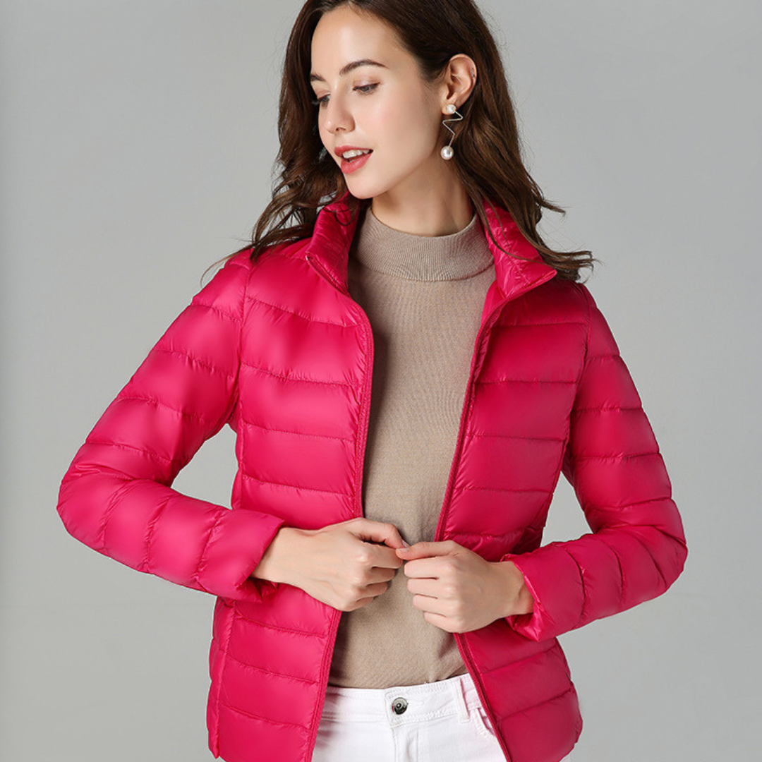 Aurora Women's Lightweight Jacket – Water-Resistant Packable Pleated Coat