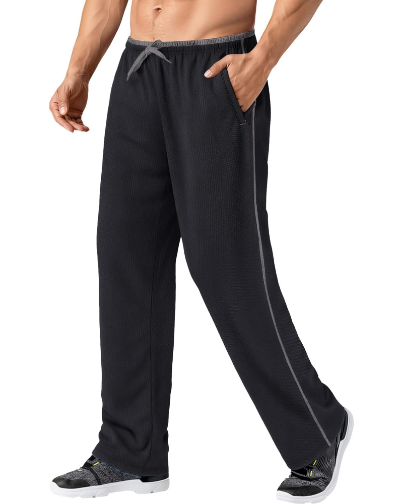 Mason Men’s Mesh Sweatpants – Quick-Dry, Loose Fit & Zipper Pockets