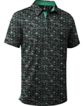 Brandon Men’s Performance Golf Polo Shirt – Moisture-Wicking Stretch Short Sleeve Print Polo