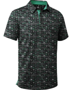 Brandon Men’s Performance Golf Polo Shirt – Moisture-Wicking Stretch Short Sleeve Print Polo