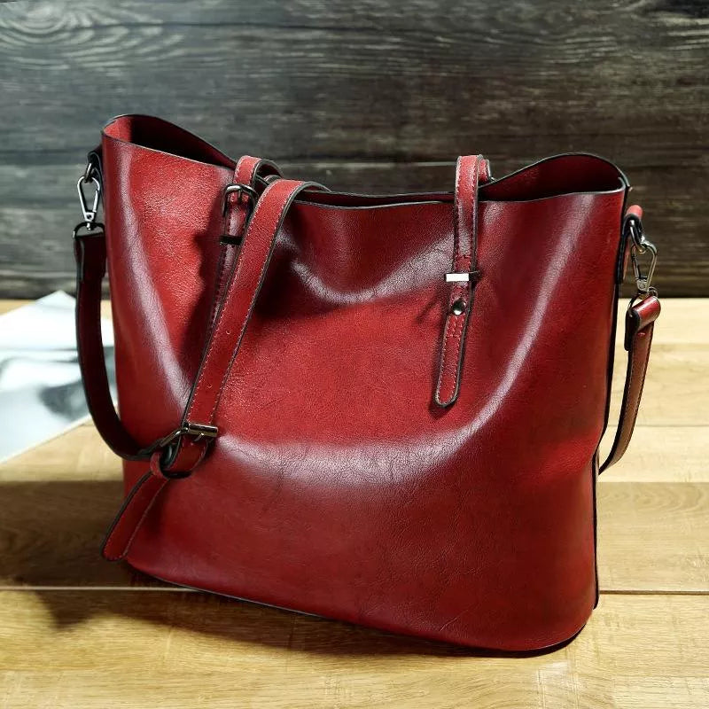 Nicole Women’s Leather Handbag – Vintage Crossbody Tote with Adjustable Strap