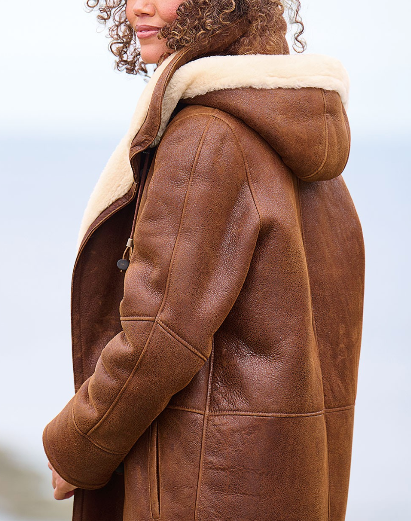 Leia Women's Hooded Winter Coat – Relaxed Fit Warm Casual Everyday Jacket