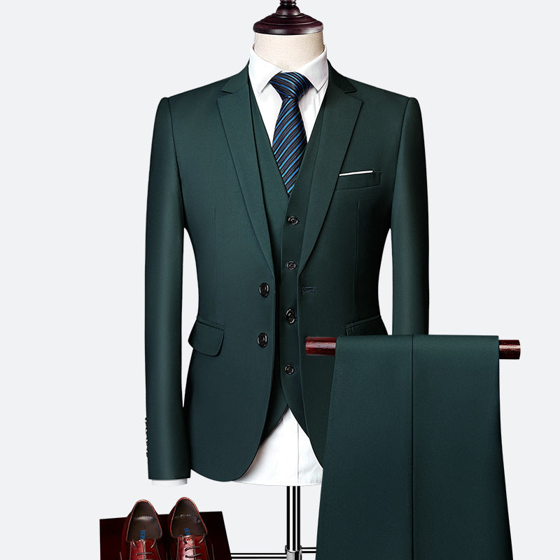 David Men's 3-Piece Suit – Slim Fit Blazer Vest & Trousers Formal Set