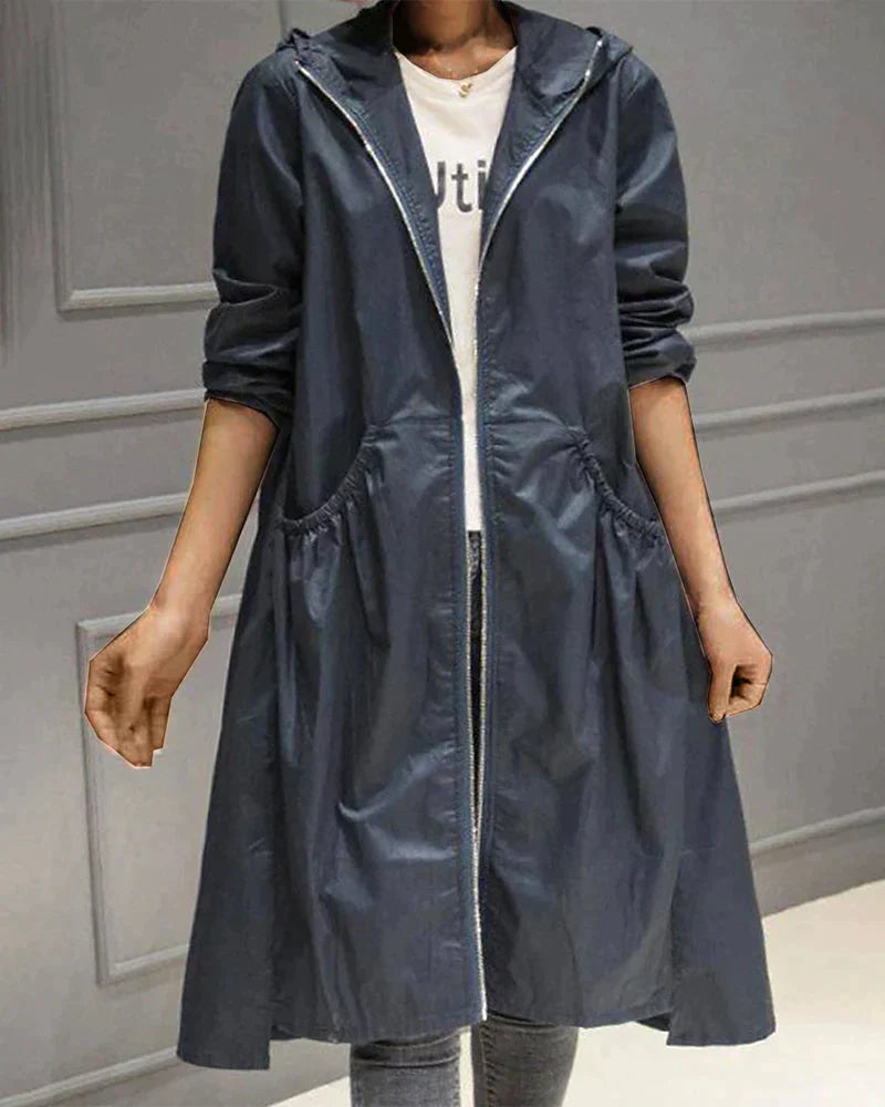 Millie Women's Long Raincoat – Waterproof Breathable Lightweight Coat