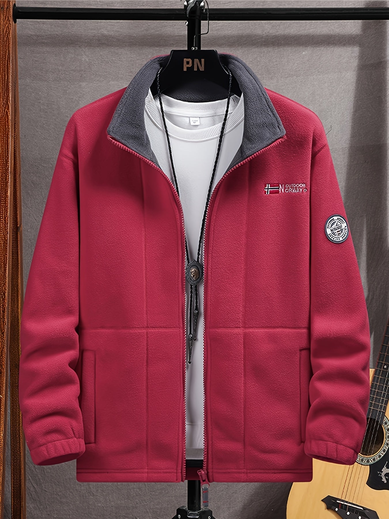 Julius Men's Fleece Jacket – Outdoor Norway High Collar Breathable Warm Layer