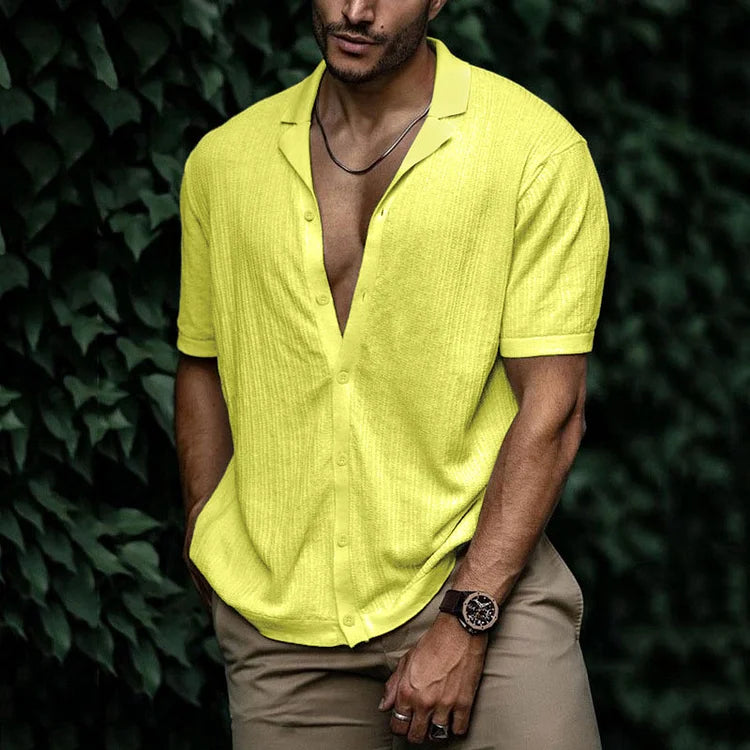 Leandro Men’s Linen Shirt – Breathable Long Sleeve Summer Shirt with Classic Fit