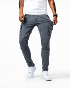 Francois Men's Stretch Denim Cargo Pants – Slim Fit Utility Jeans with Pockets