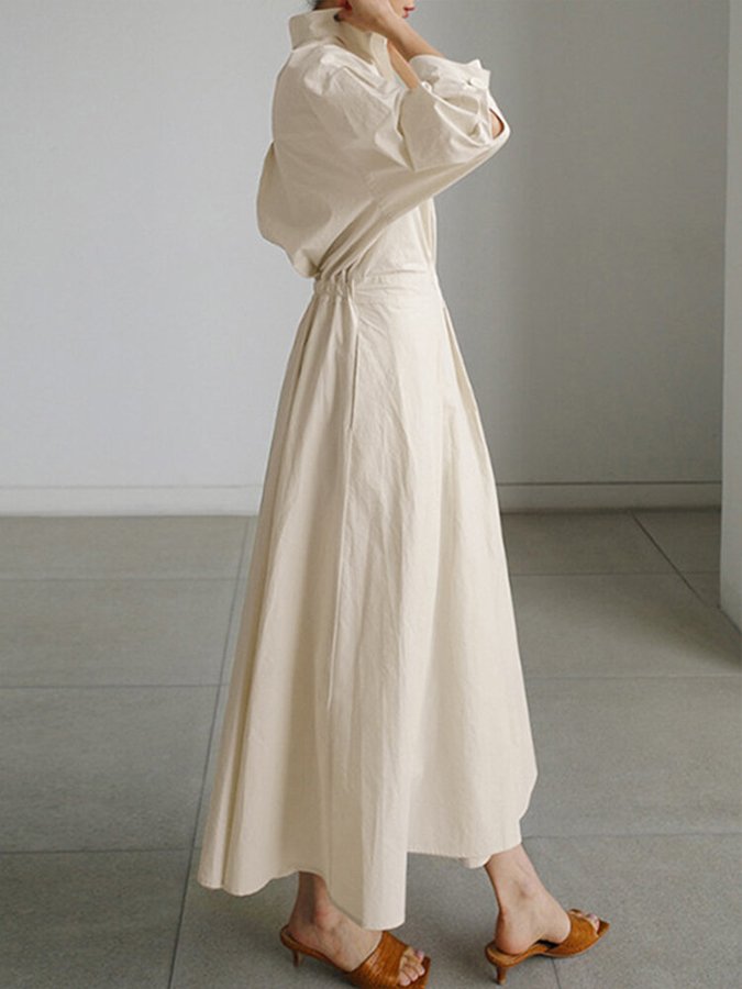 Lucie Women's Button Midi Dress – Elegant Lightweight Front Button Dress