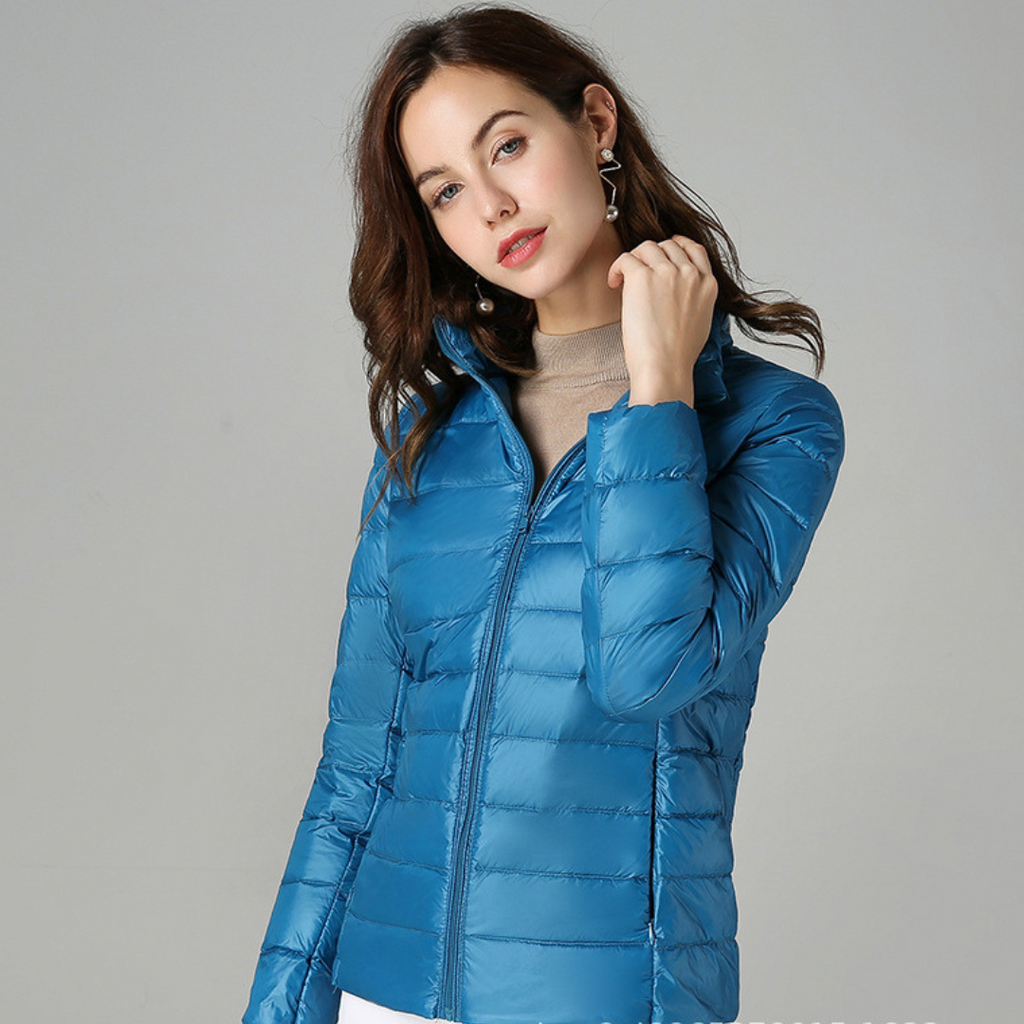 Aurora Women's Lightweight Jacket – Water-Resistant Packable Pleated Coat