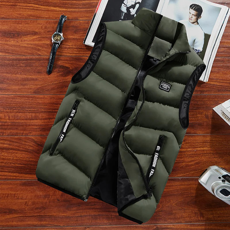 Clarence Men's Quilted Vest – Warm Sleeveless Zip-Up Winter Layer