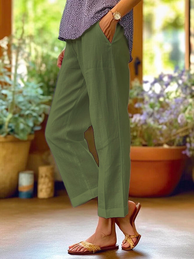 Lotte Women's Linen Pants – Lightweight Wide Leg Summer Casual Trousers