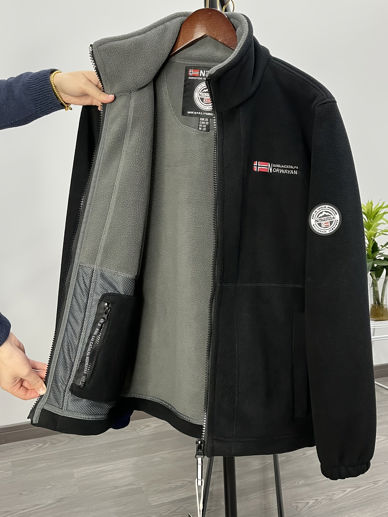 Julius Men's Fleece Jacket – Outdoor Norway High Collar Breathable Warm Layer