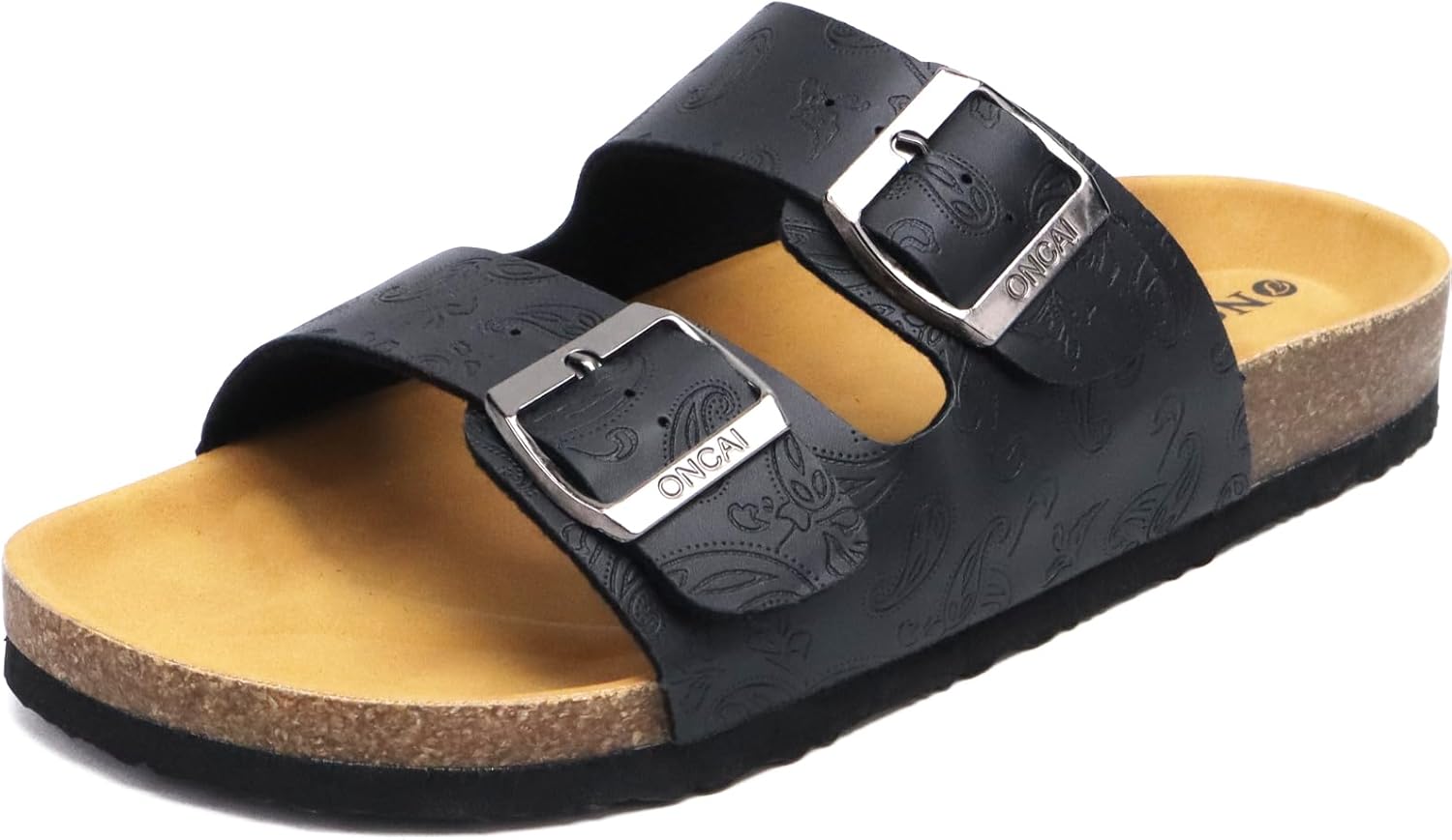 Anelin Women's Cork Mules – Suede Slip-On Sandals with Adjustable Buckle