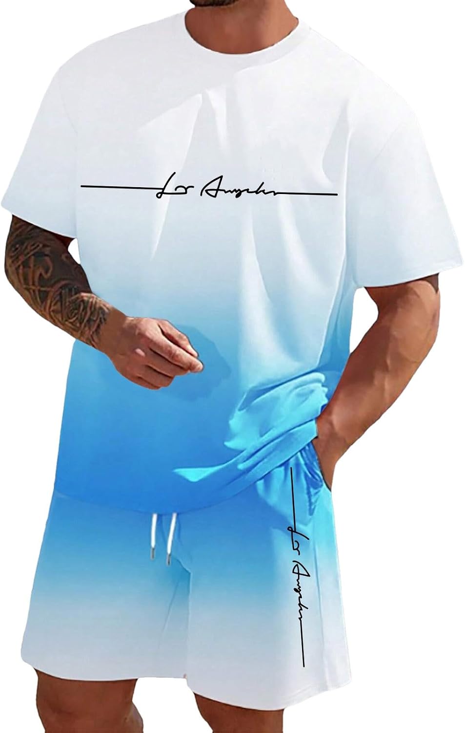 Derek Men's Lounge Set – T-Shirt & Shorts Casual Fit Lightweight Summer Outfit