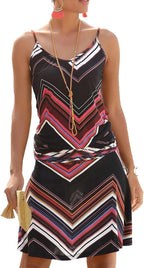 Bianca Women's Bohemian Beach Dress – Sleeveless Tunic Dress with Floral Wave Print