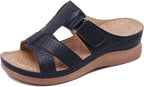 Ruby Women's Wedge Mules – Open Toe Platform Sandals with Non-Slip Sole