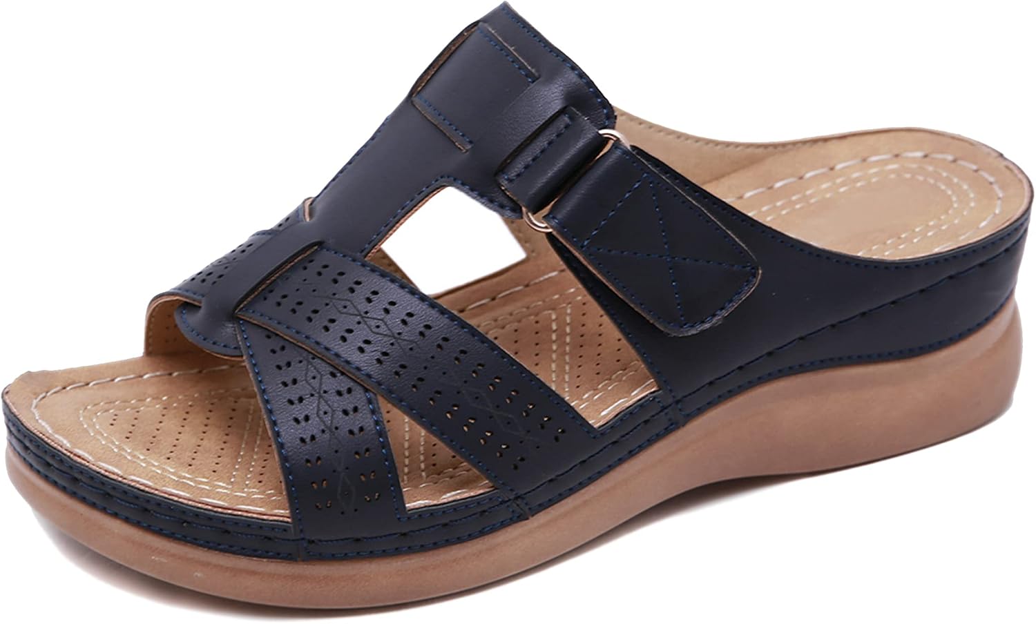 Ruby Women's Wedge Mules – Open Toe Platform Sandals with Non-Slip Sole