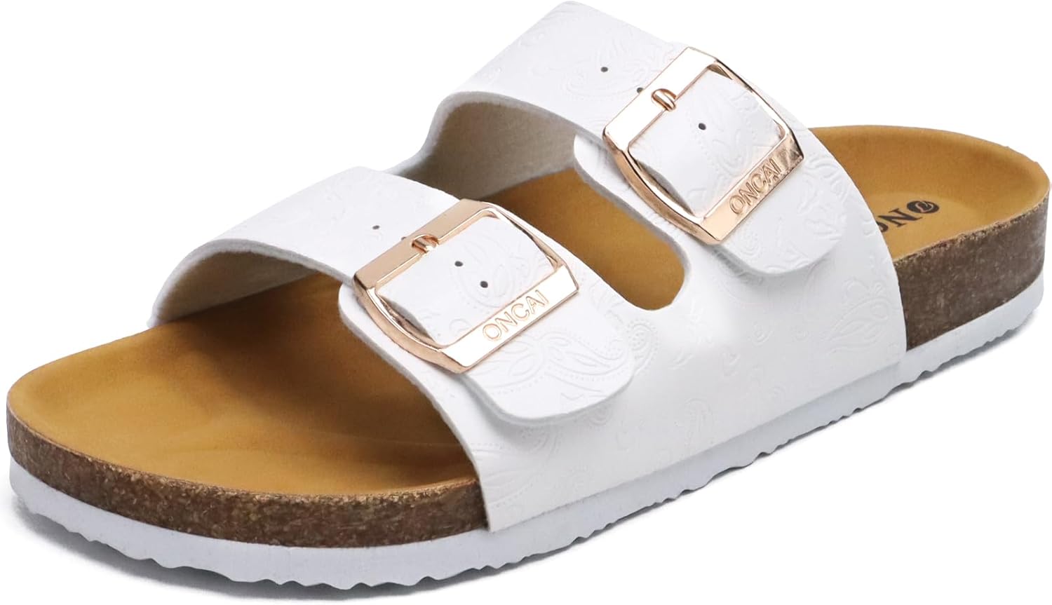 Anelin Women's Cork Mules – Suede Slip-On Sandals with Adjustable Buckle