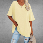 Ninon Women's Oversized T-Shirt – V-Neck Lightweight Casual Top