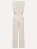 Mira Women's High-Waist Jumpsuit – Straight Leg Pleated Elegant Outfit