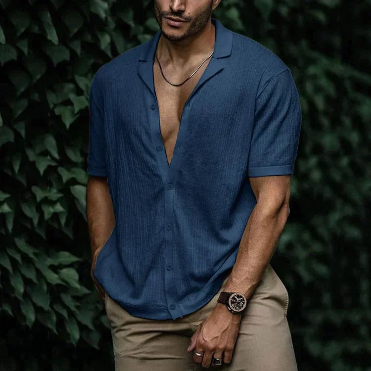 Leandro Men’s Linen Shirt – Breathable Long Sleeve Summer Shirt with Classic Fit