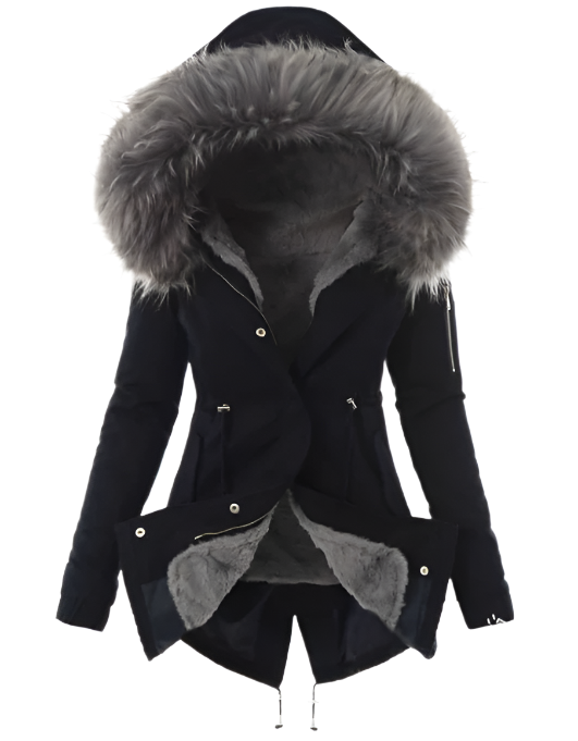 Polly Women's Winter Coat – Long Insulated Wind-Resistant Coat with Zip Closure