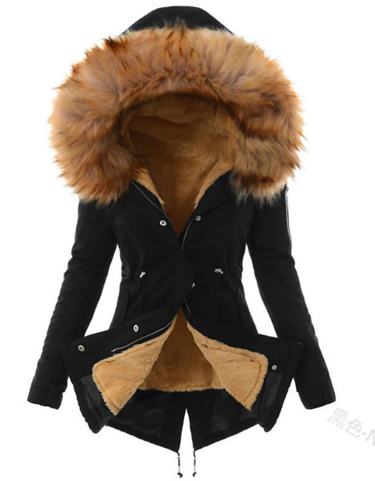 Polly Women's Winter Coat – Long Insulated Wind-Resistant Coat with Zip Closure