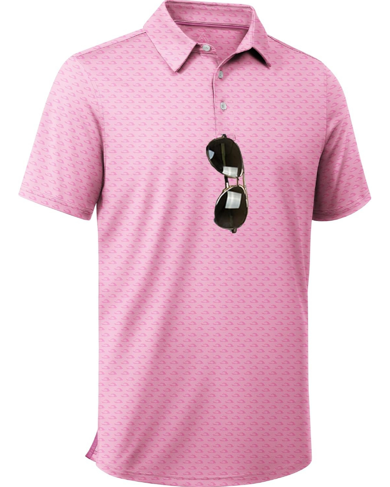 Brandon Men’s Performance Golf Polo Shirt – Moisture-Wicking Stretch Short Sleeve Print Polo