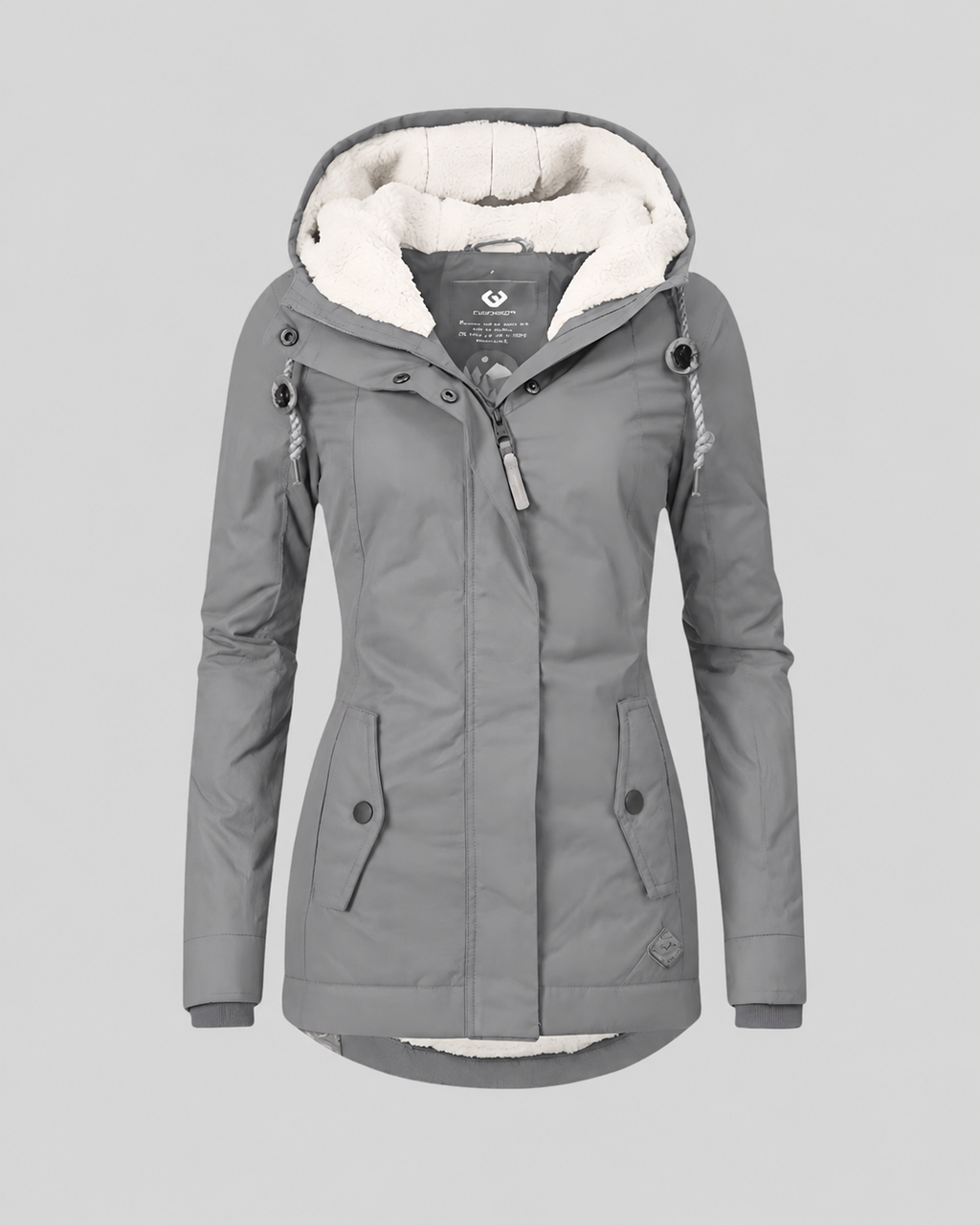 Celine Women's Long Winter Parka – Faux Fur Lined Hooded Coat with Flap Pockets