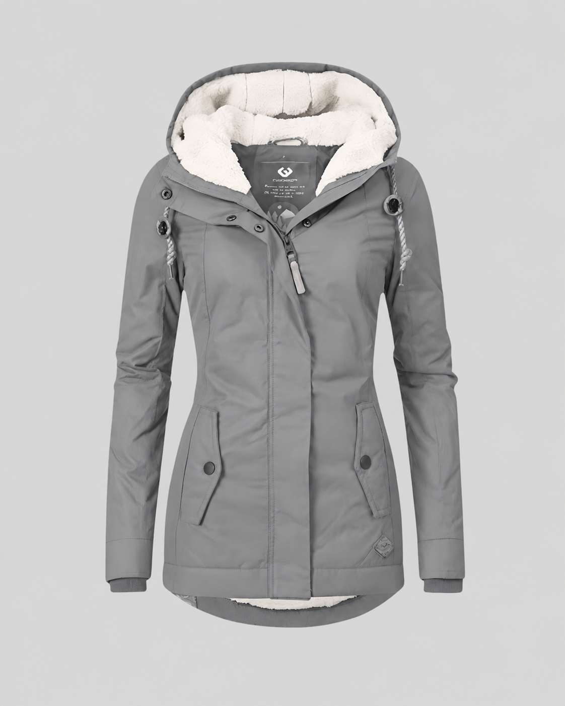 Celine Women's Long Winter Parka – Faux Fur Lined Hooded Coat with Flap Pockets