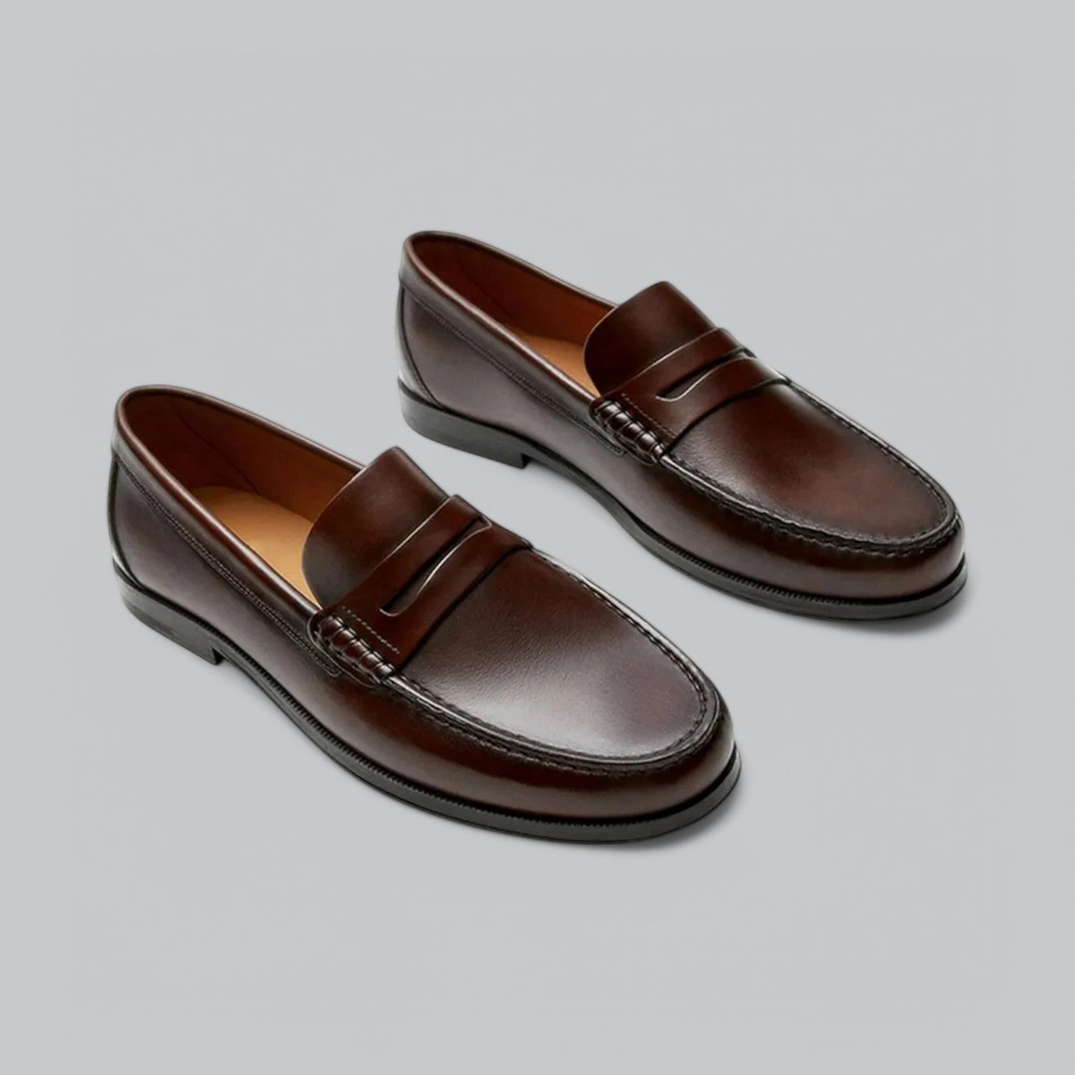 Joel Men's Leather Loafers – Slip-On Casual Smart Dress Shoes