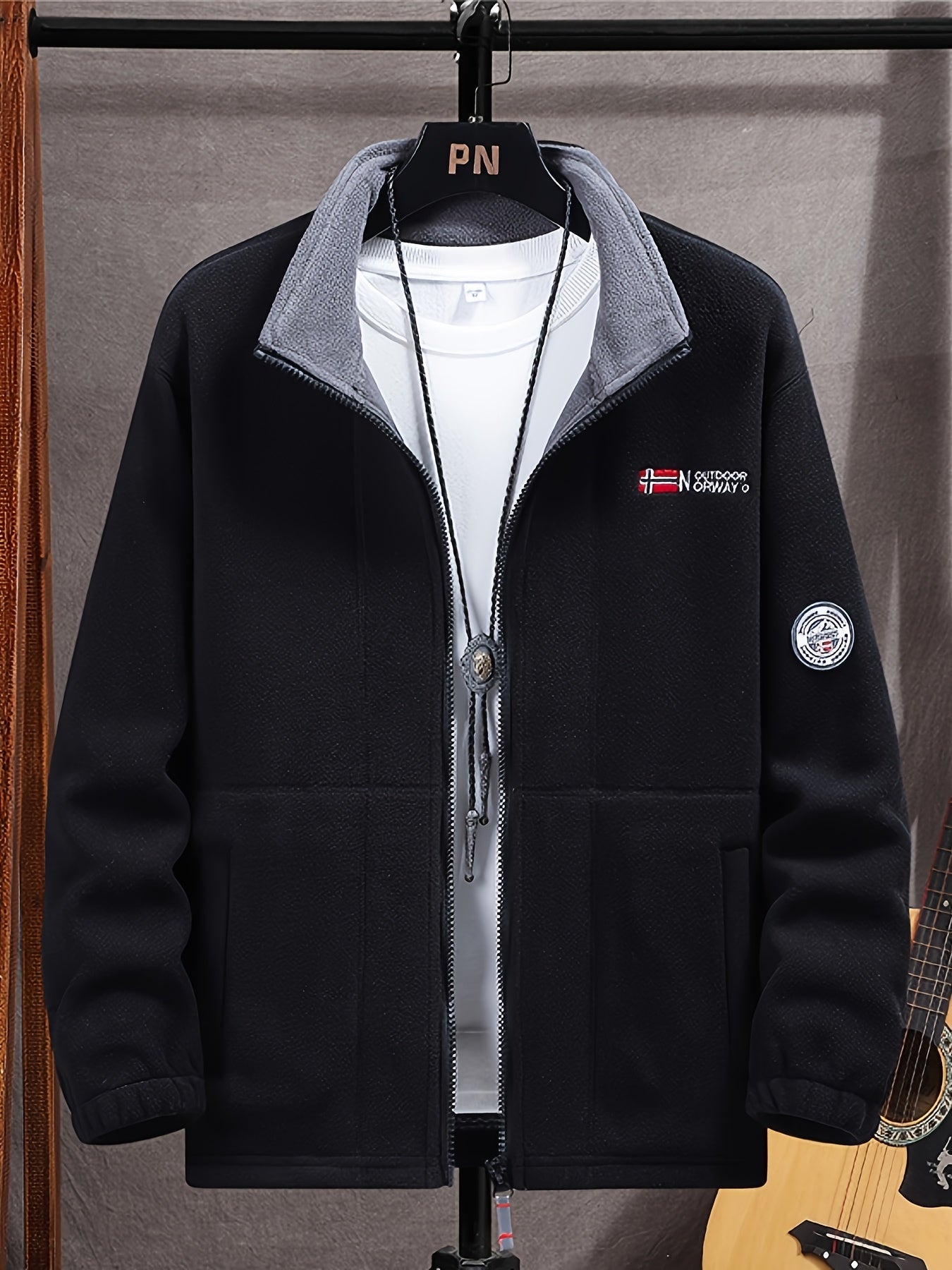 Julius Men's Fleece Jacket – Outdoor Norway High Collar Breathable Warm Layer