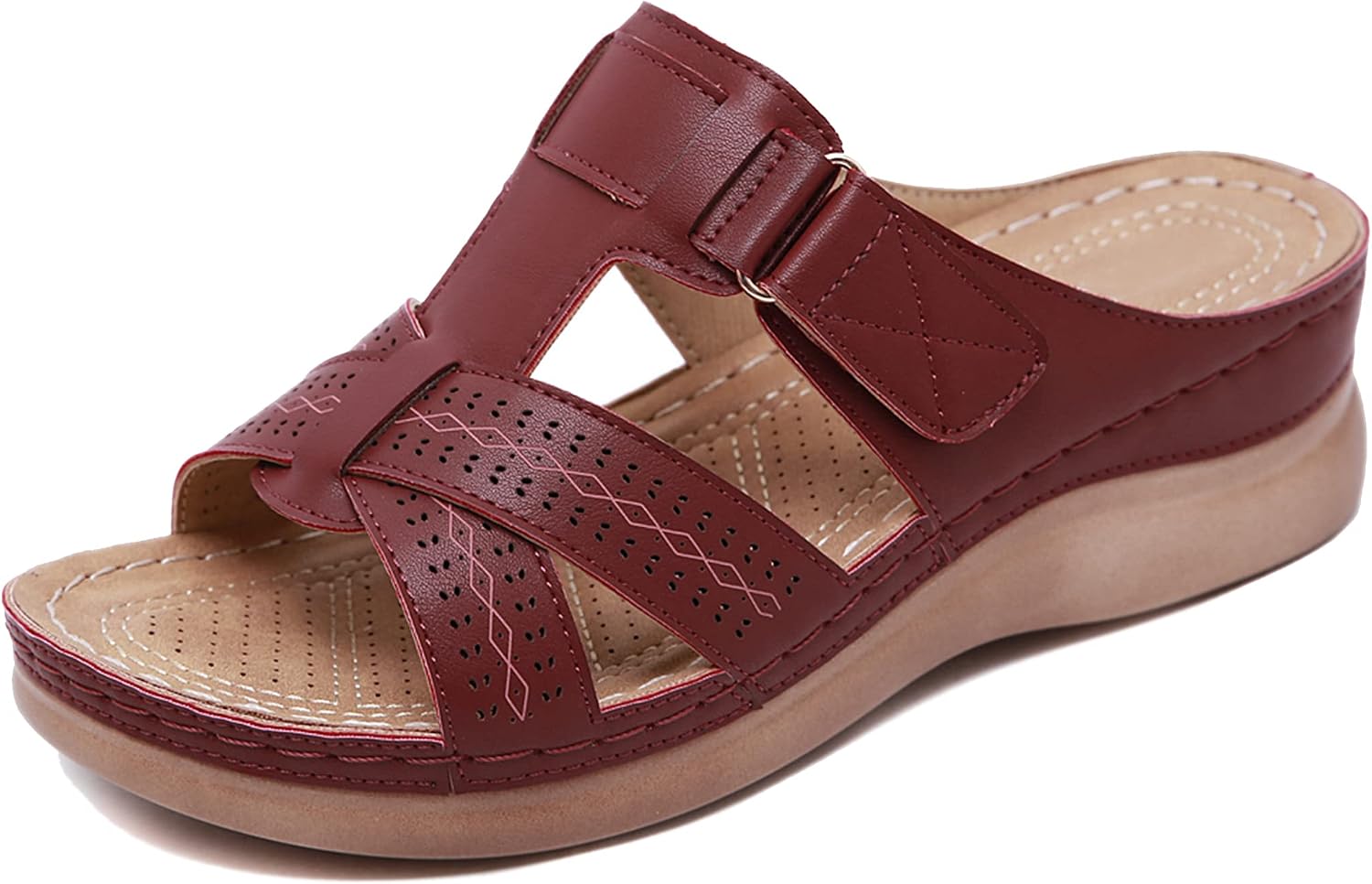 Ruby Women's Wedge Mules – Open Toe Platform Sandals with Non-Slip Sole