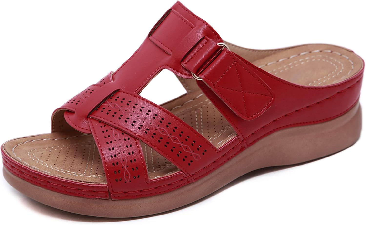 Ruby Women's Wedge Mules – Open Toe Platform Sandals with Non-Slip Sole