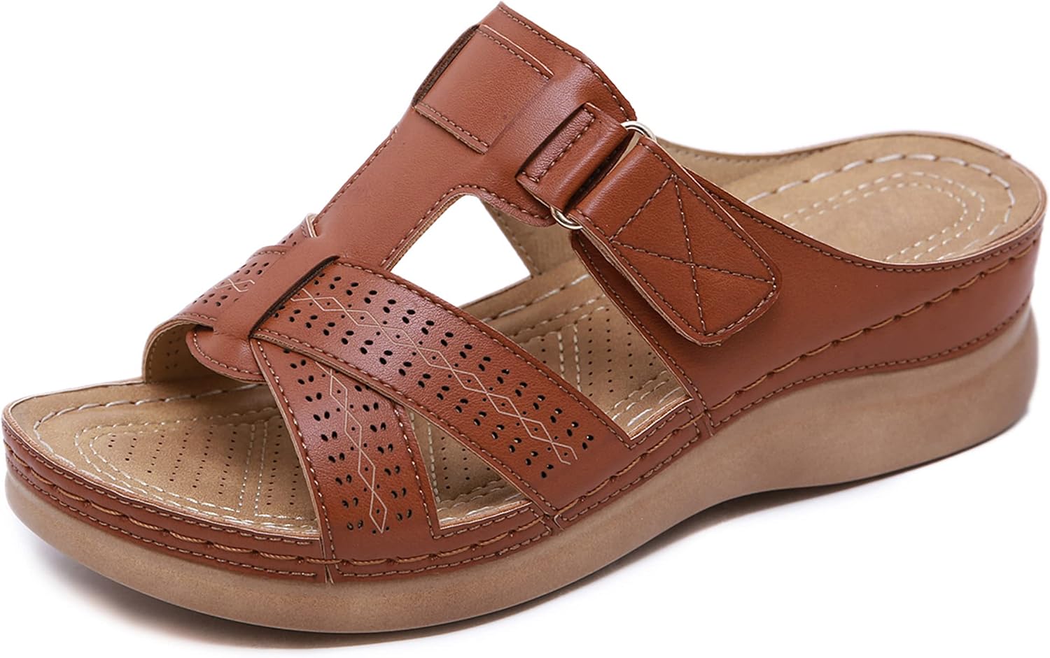 Ruby Women's Wedge Mules – Open Toe Platform Sandals with Non-Slip Sole