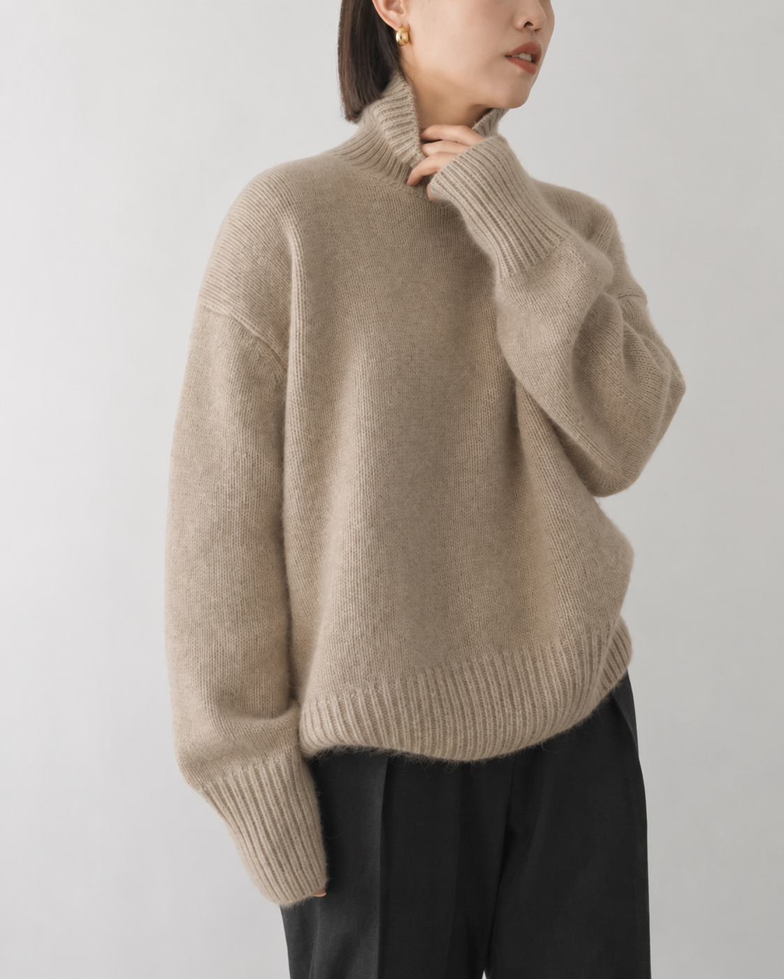 Lynn Women's Wool Turtleneck Sweater – Soft Knit Winter Pullover