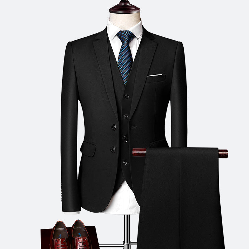 David Men's 3-Piece Suit – Slim Fit Blazer Vest & Trousers Formal Set