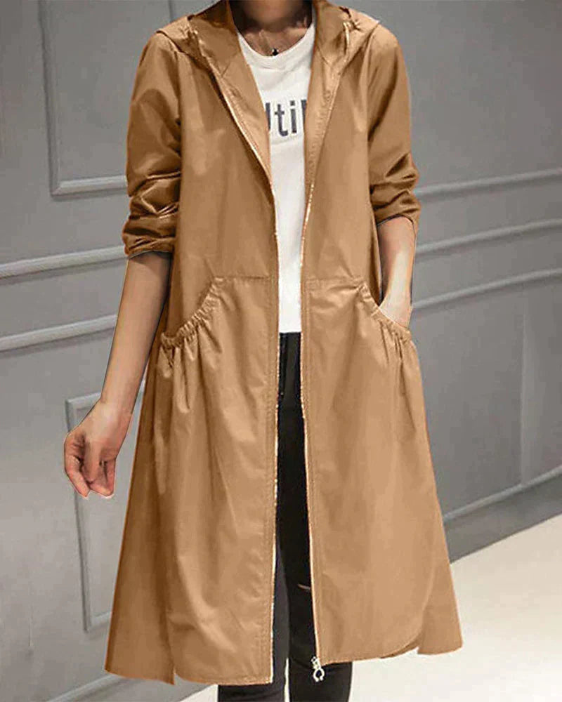 Millie Women's Long Raincoat – Waterproof Breathable Lightweight Coat