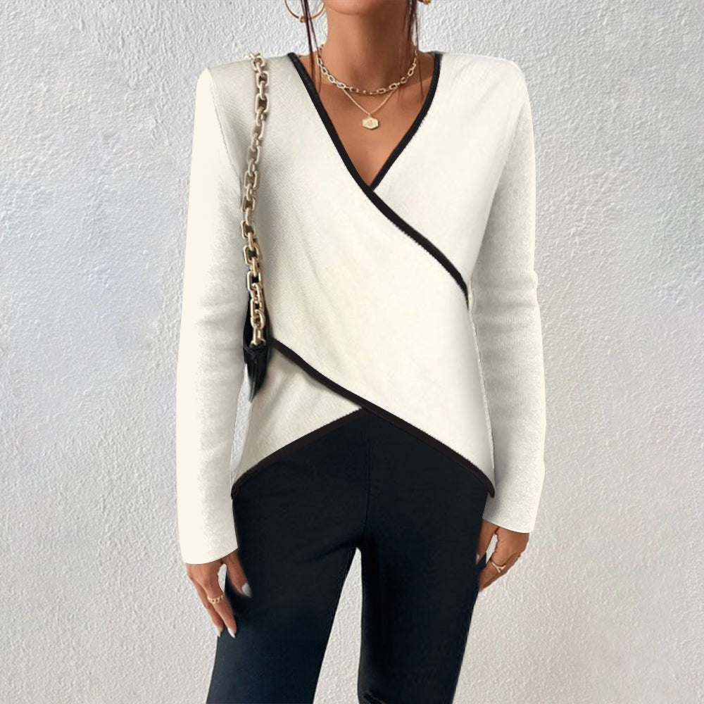 Naya Women’s V-Neck Jumper – Soft Elegant Knit Sweater for Casual & Office Wear